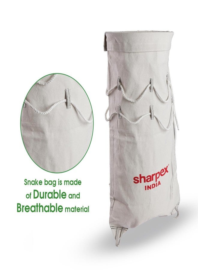 Sharpex Heavy Duty Snake & Reptile Bag with Drawstring and Handle | 80 x 44 cm Large Snake Catching Bag with Sewn Bottom Corners for Safe Transport and Rescue Operations - Image 3